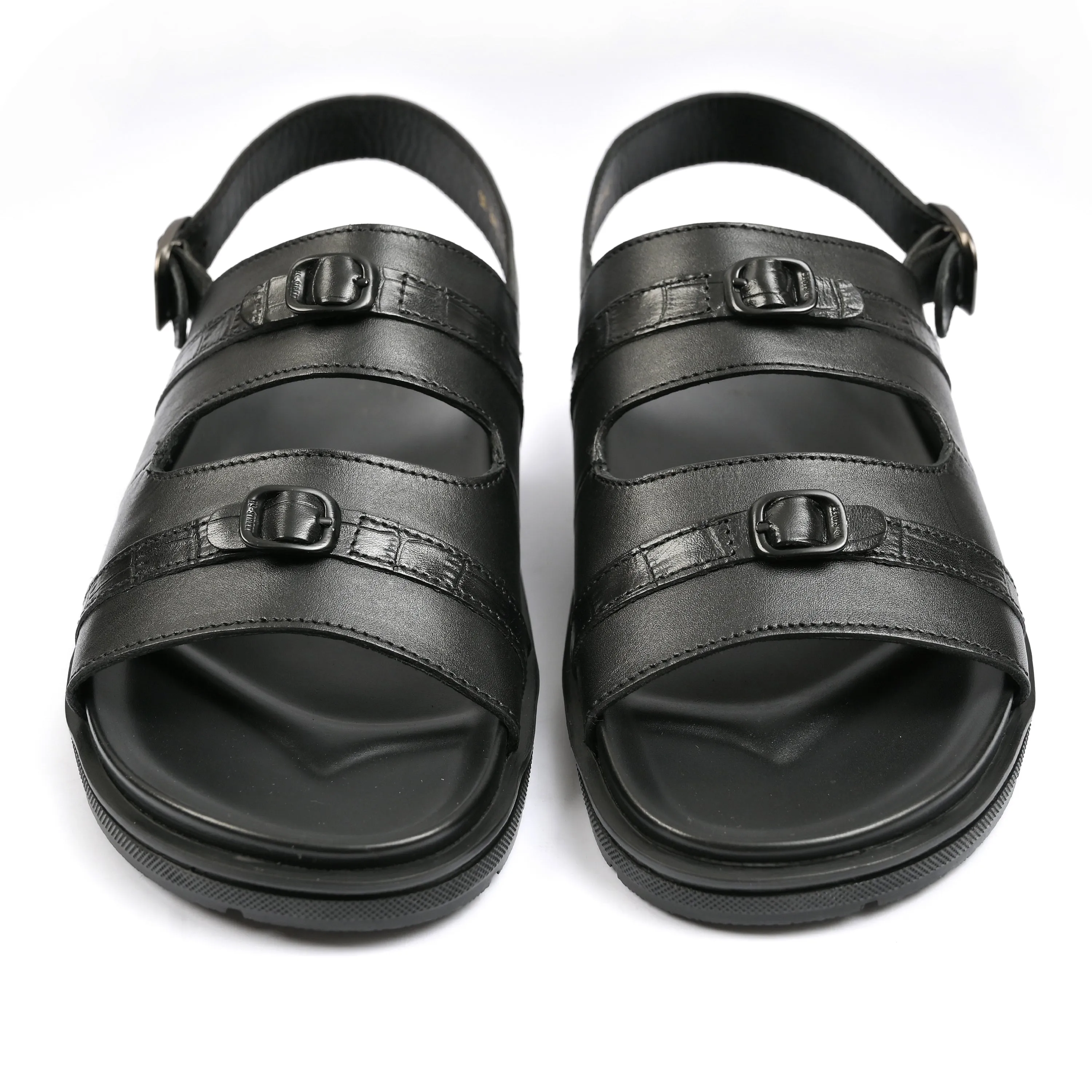 BLACK LEATHER EVA SANDAL