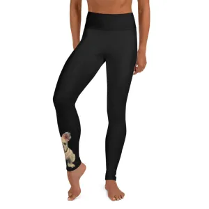 Black Leggings with White French Bulldog