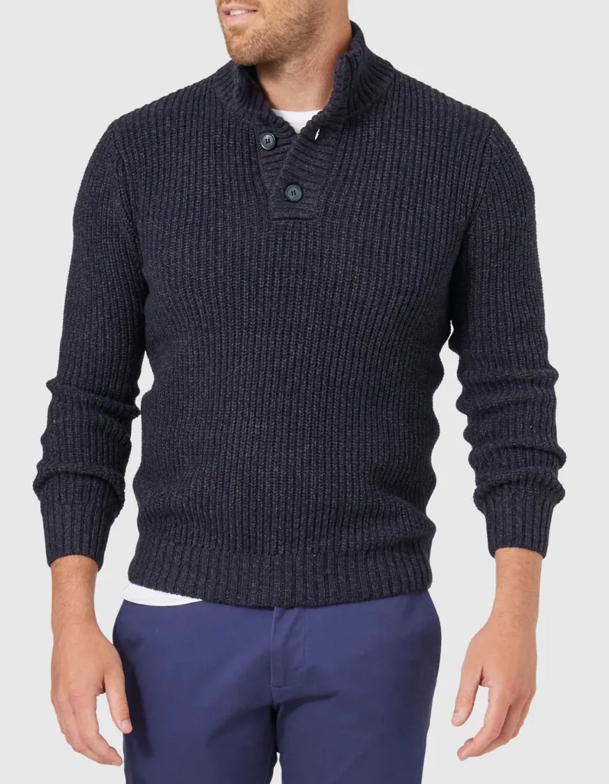 Blazer Oscar Button Neck Knit