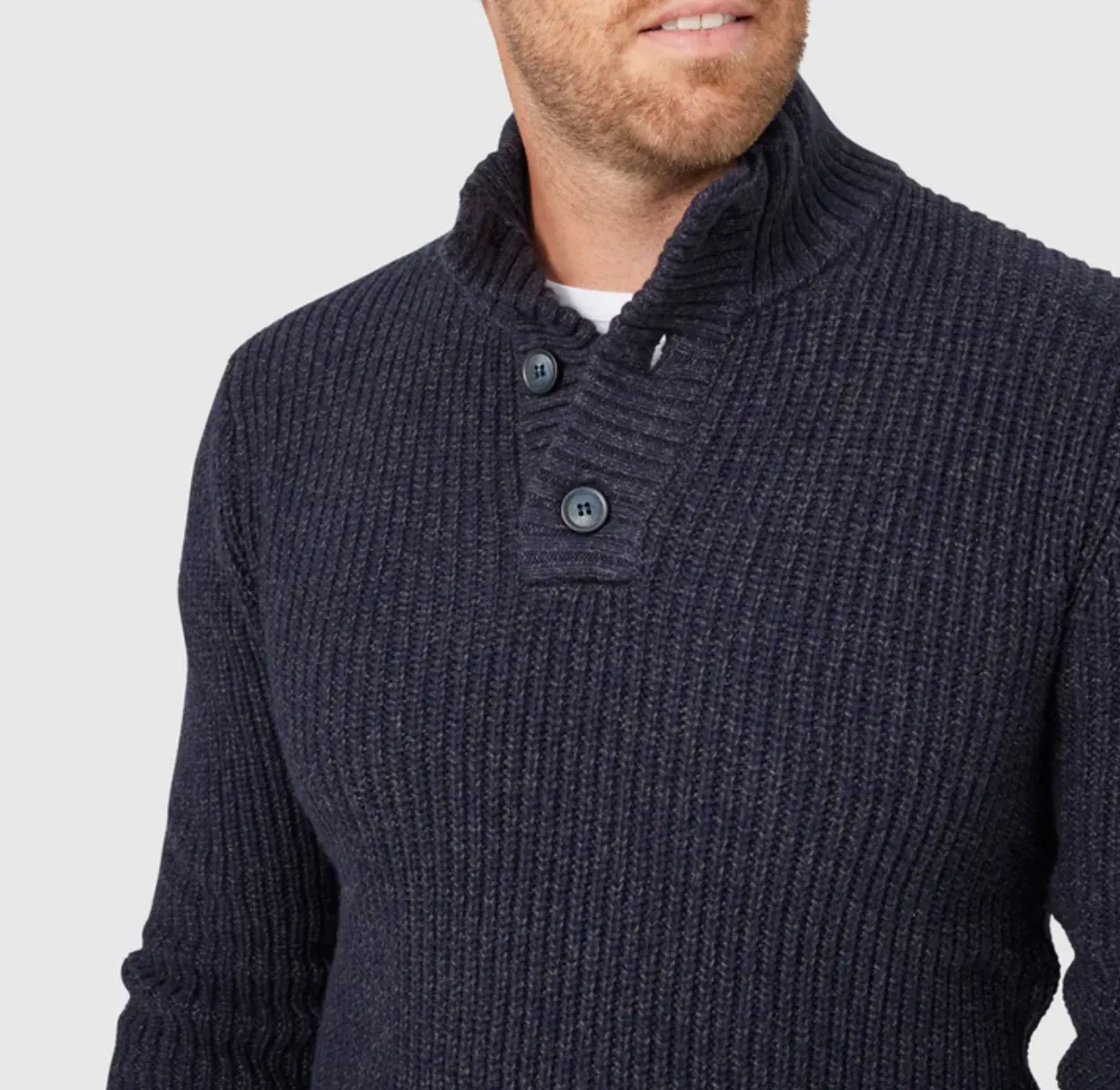 Blazer Oscar Button Neck Knit