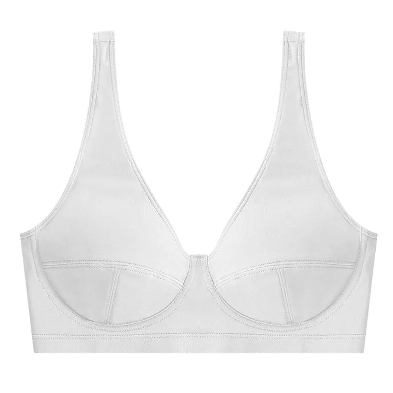 Bras for Underwear Lingerie Add Pad Bra Open Back Bralette Deep U Brassiere Wireless Comfort Sports