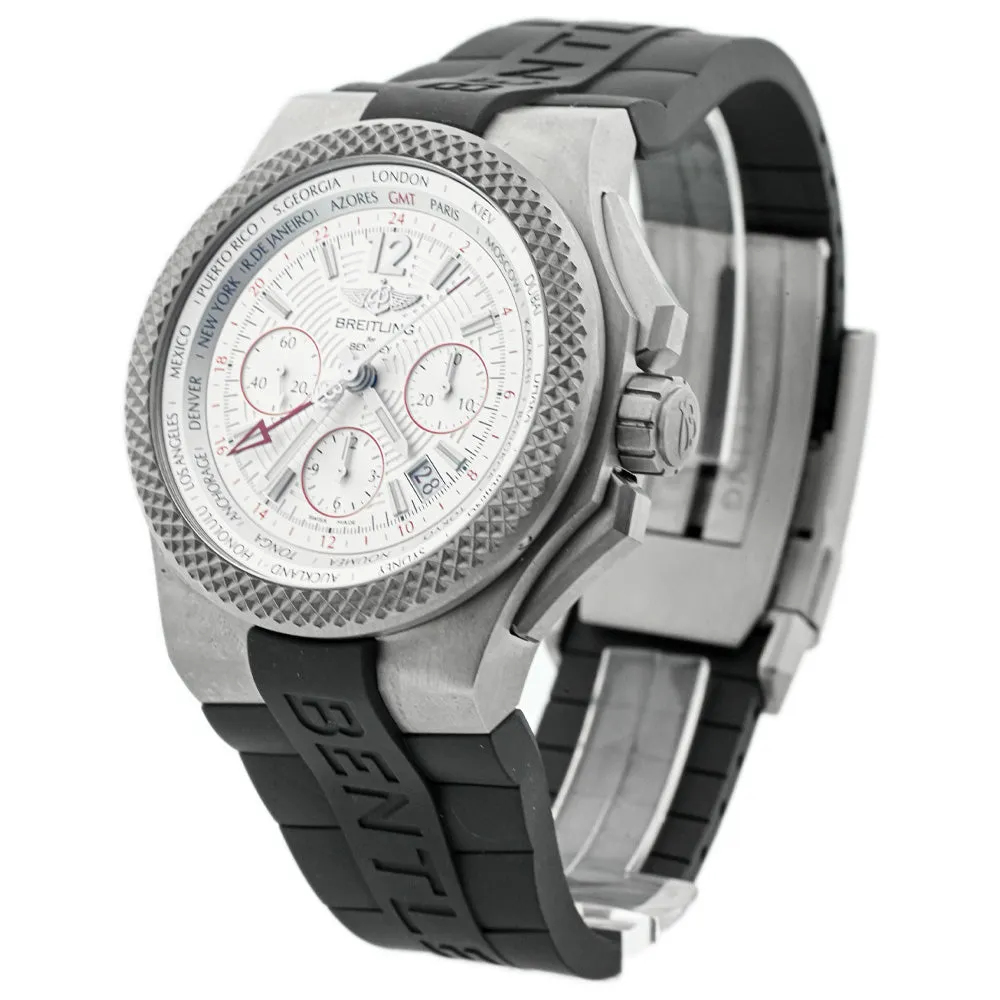 Breitling Men's Bentley GMT Titanium 45mm Silver Storm Stick Dial Watch Reference #: EB043335/G801-232S