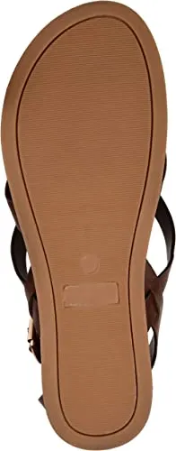 Brinley Co. Womens Cuffed Ankle Gladiator Sandal Brown, 8.5 Regular US