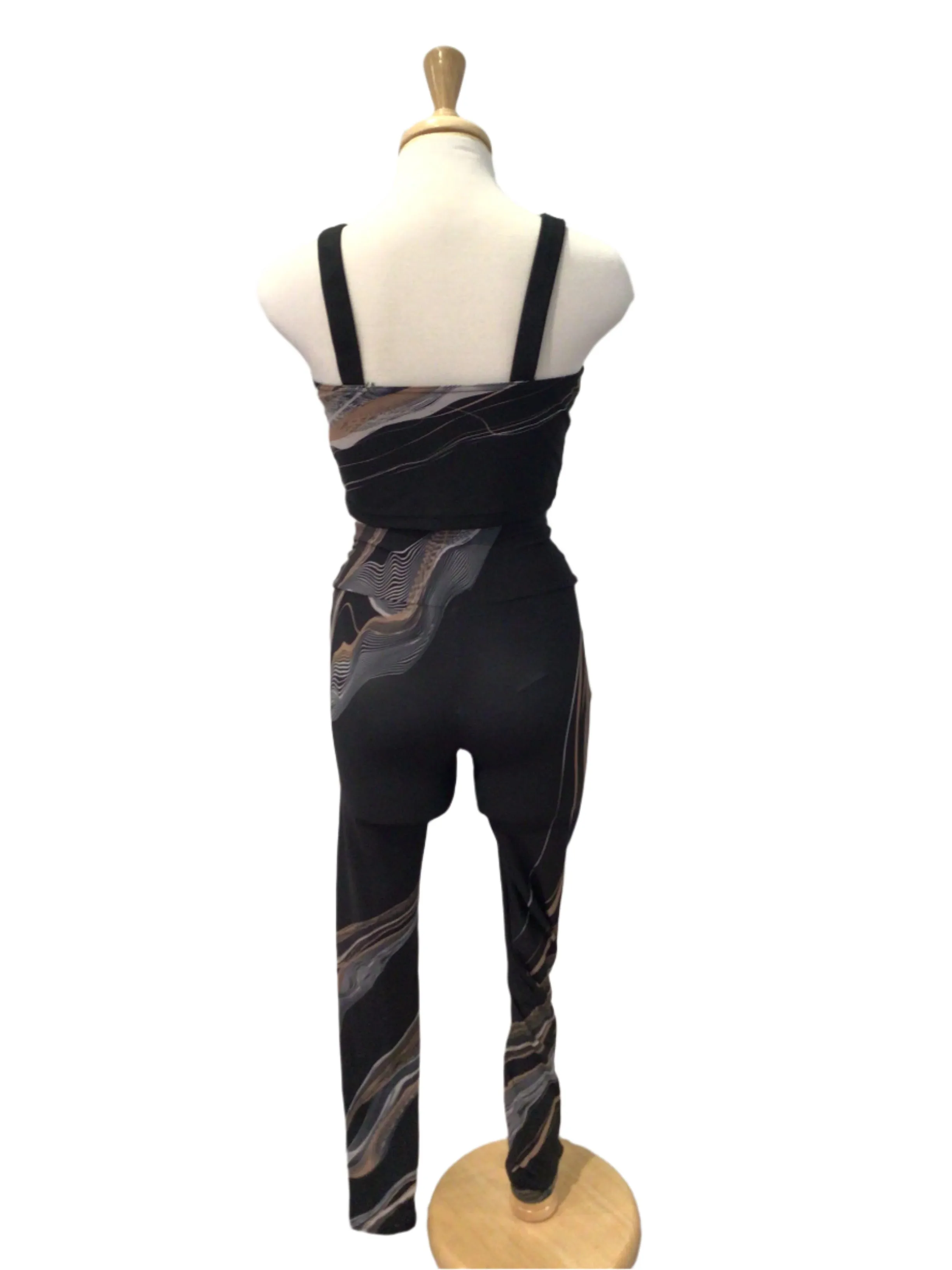 Brown and Black Swirly Two Piece