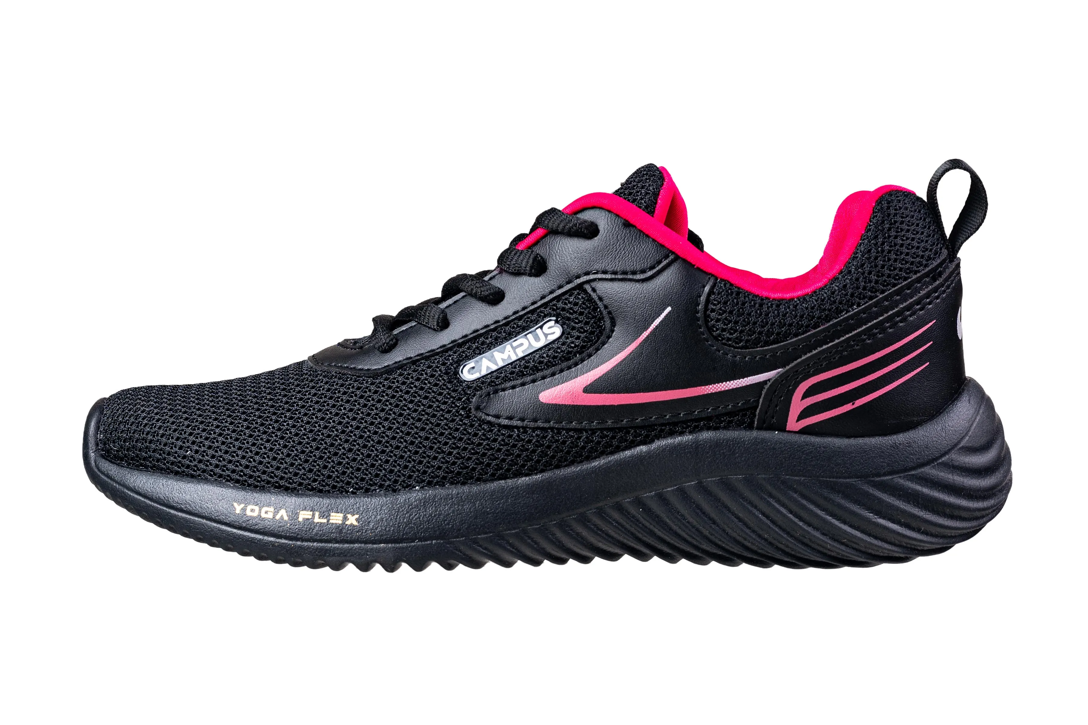Campus Ladies Black / Rani Sports Shoe