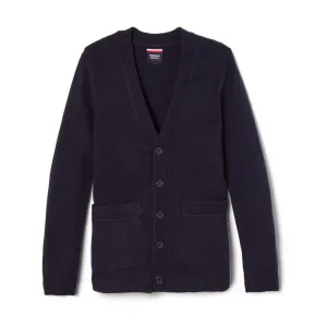 Cardigan Sweater, Youth Navy Anti-Pill V-Neck