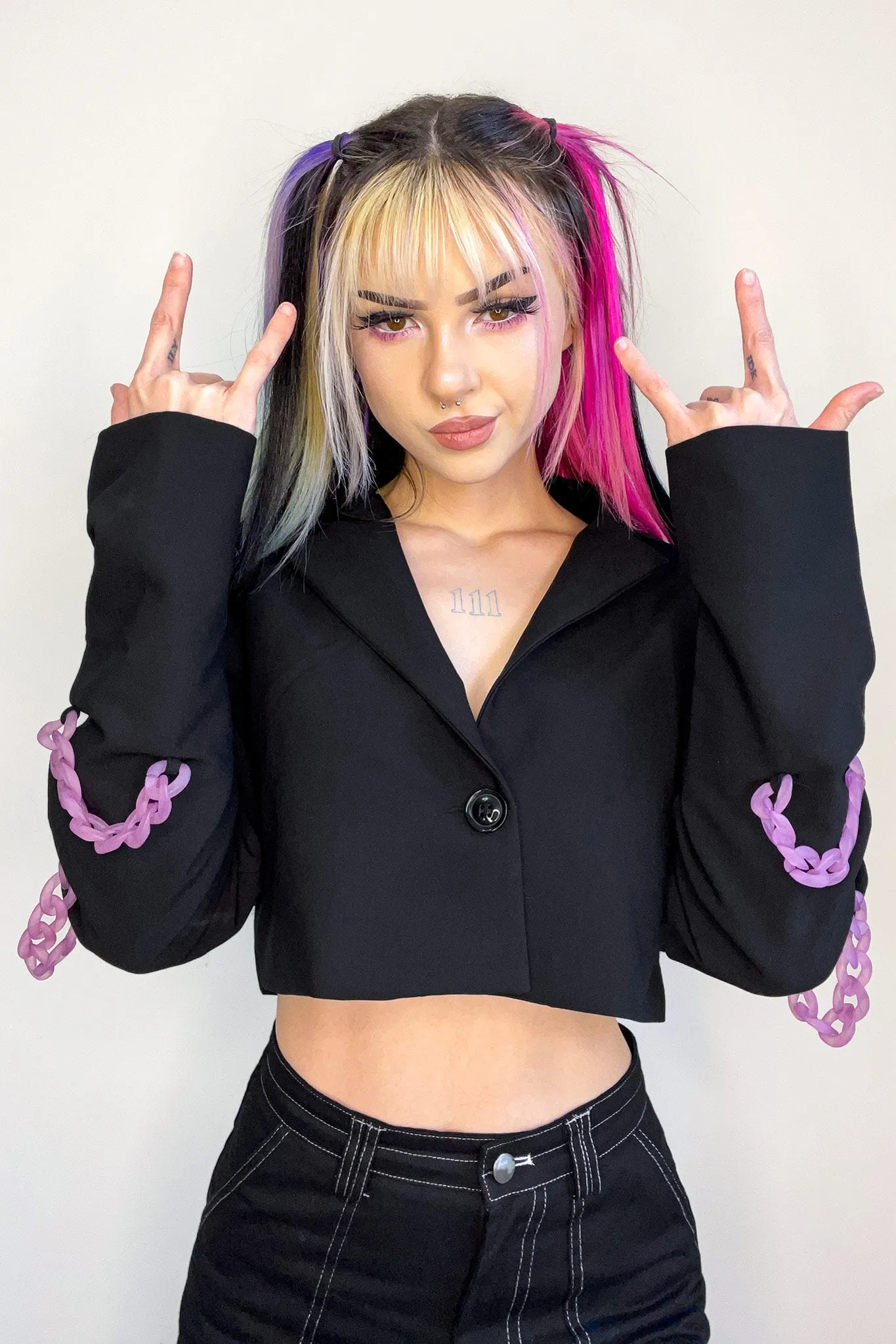 Chain Me Up Cropped Blazer