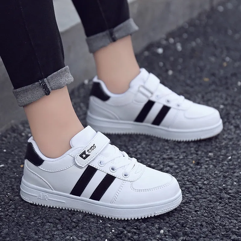 Children Casual Shoes Boys Child Flats Unisex Walking Shoe White