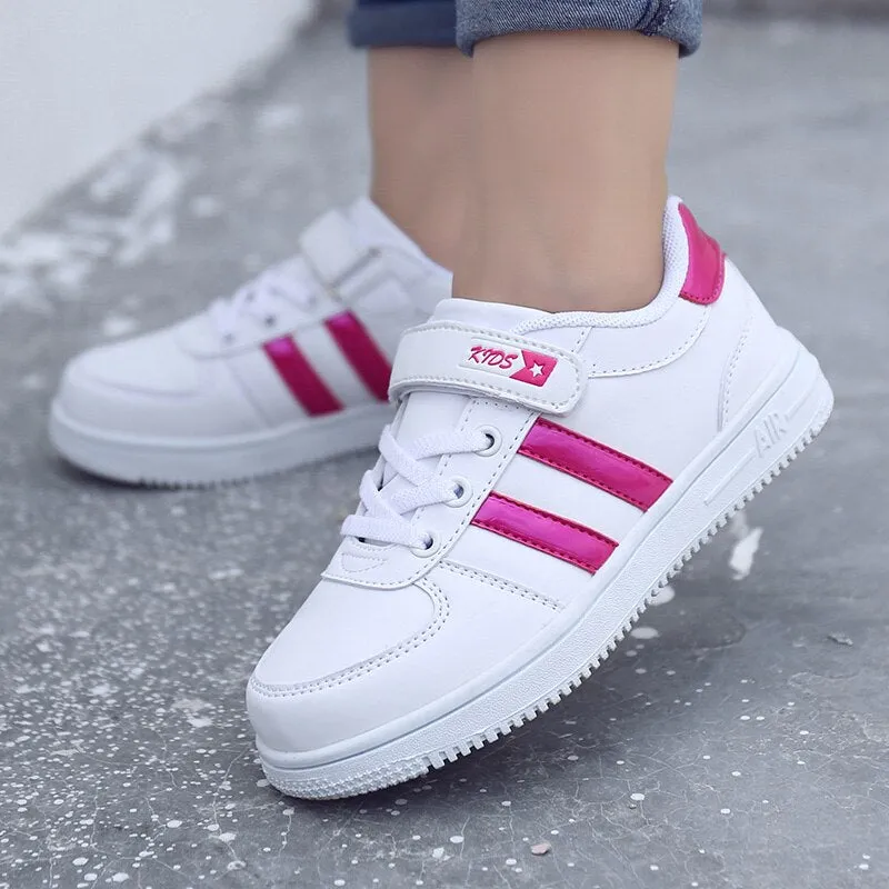 Children Casual Shoes Boys Child Flats Unisex Walking Shoe White