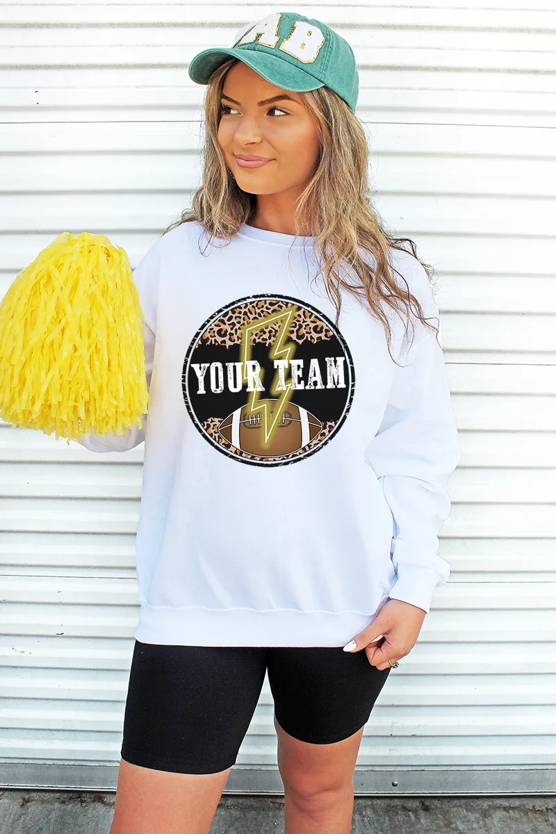 Circle Football Team Name Gold Unisex NuBlend Crew Sweatshirt