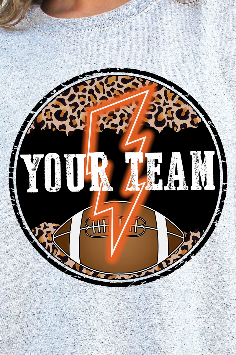 Circle Football Team Name Orange Unisex NuBlend Crew Sweatshirt