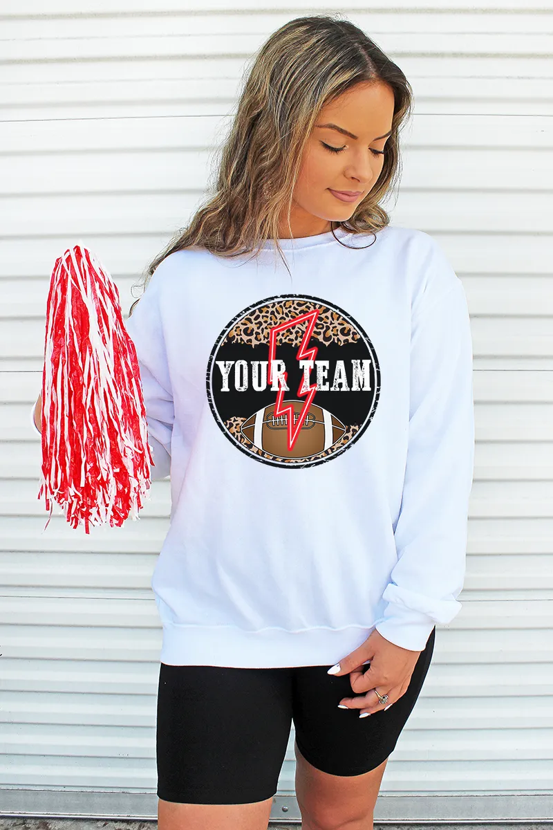 Circle Football Team Name Red Unisex NuBlend Crew Sweatshirt