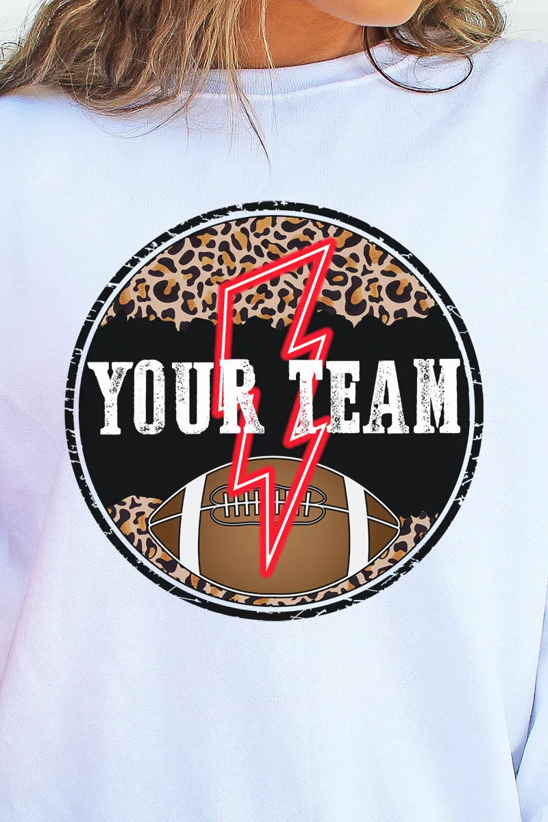 Circle Football Team Name Red Unisex NuBlend Crew Sweatshirt