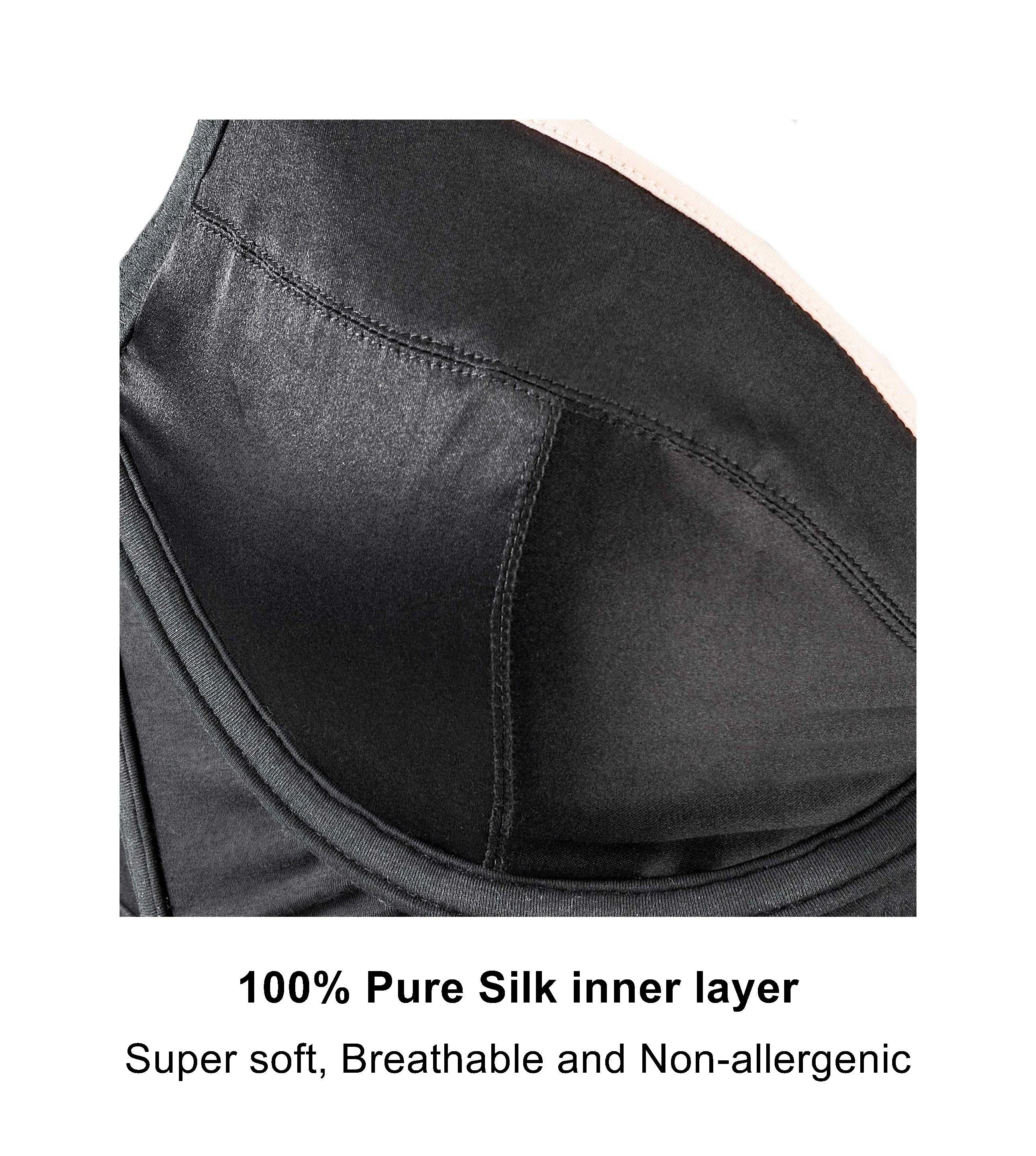 Claret Silk Back Support Cotton Sports Bra (Multiple Colors Available)