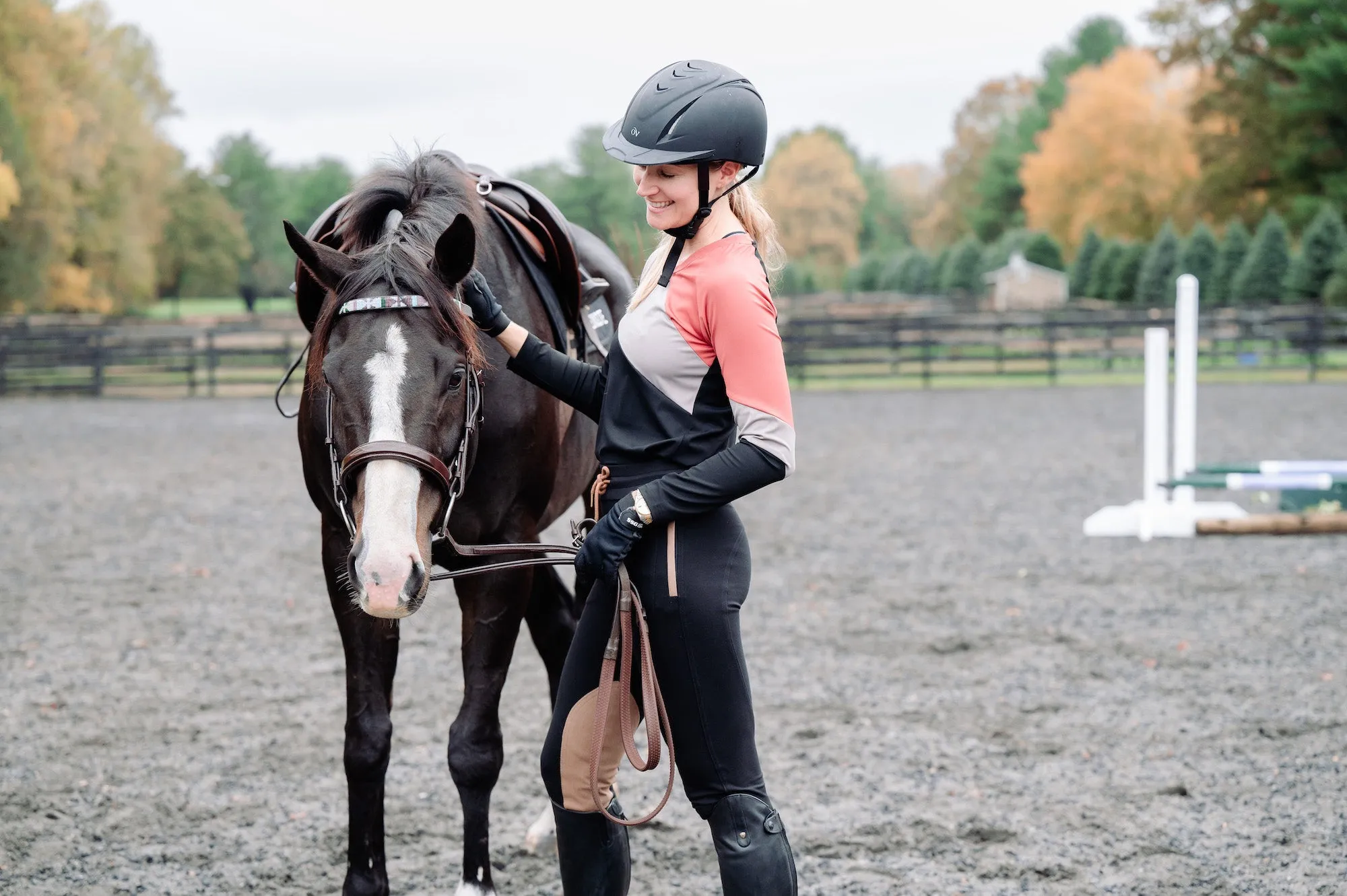 Color Block Long Sleeve - Black/Iron/Apple Butter