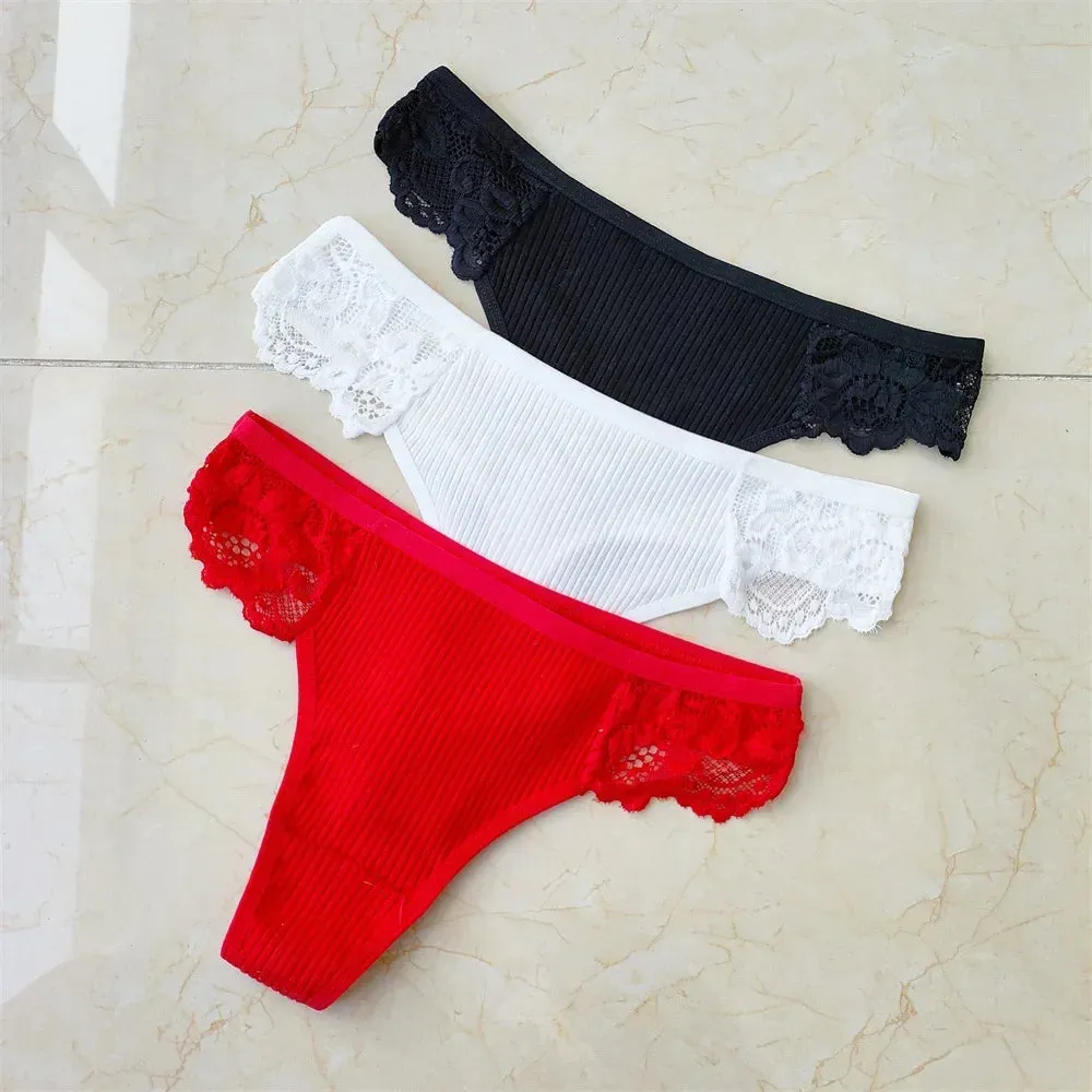 Cotton & Lace G-String Panties