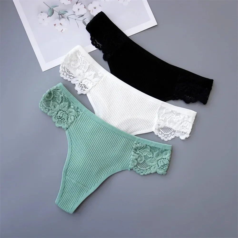 Cotton & Lace G-String Panties