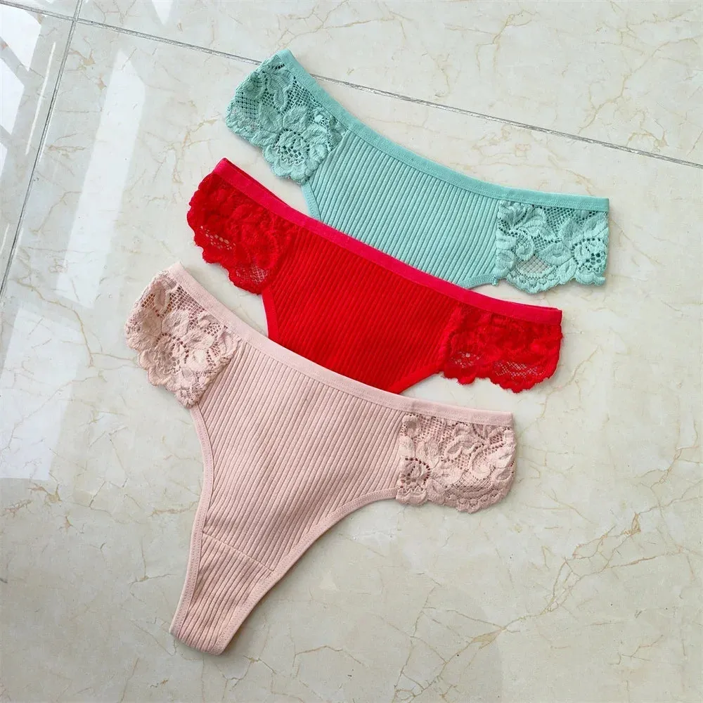 Cotton & Lace G-String Panties