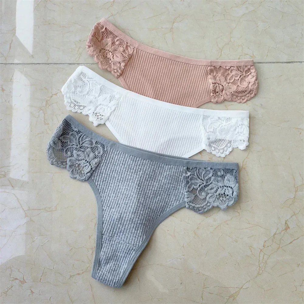 Cotton & Lace G-String Panties