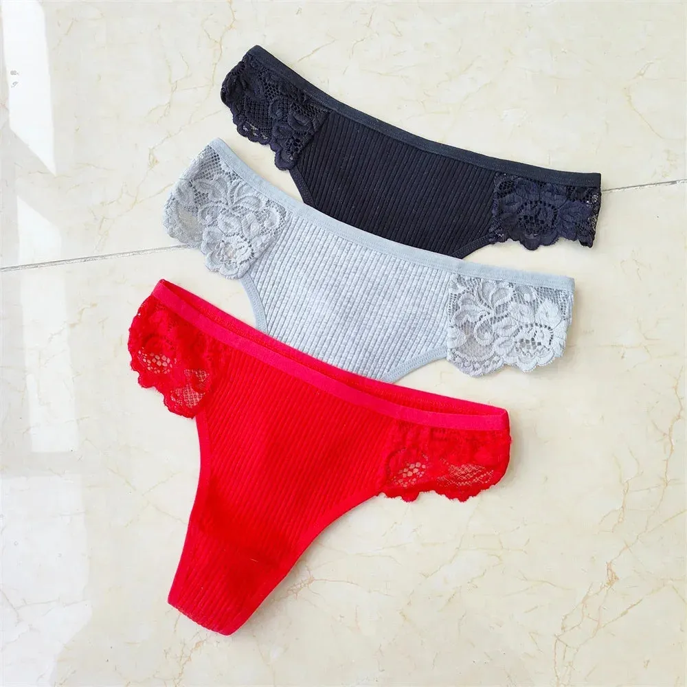 Cotton & Lace G-String Panties
