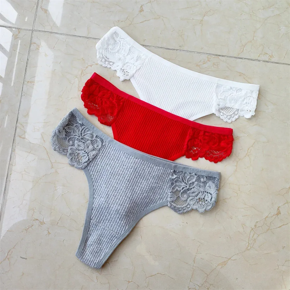 Cotton & Lace G-String Panties