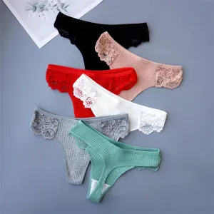 Cotton & Lace G-String Panties