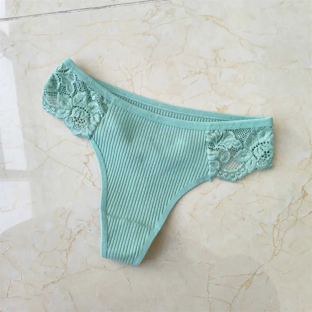 Cotton & Lace G-String Panties
