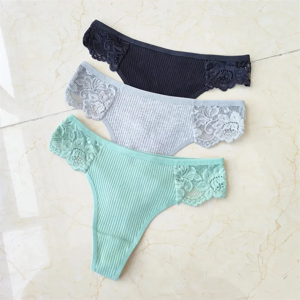 Cotton & Lace G-String Panties