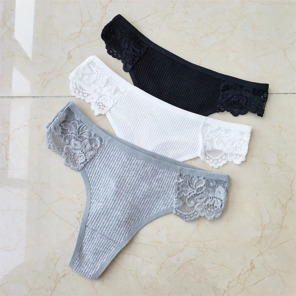 Cotton & Lace G-String Panties