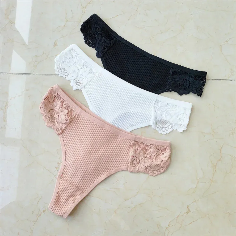 Cotton & Lace G-String Panties