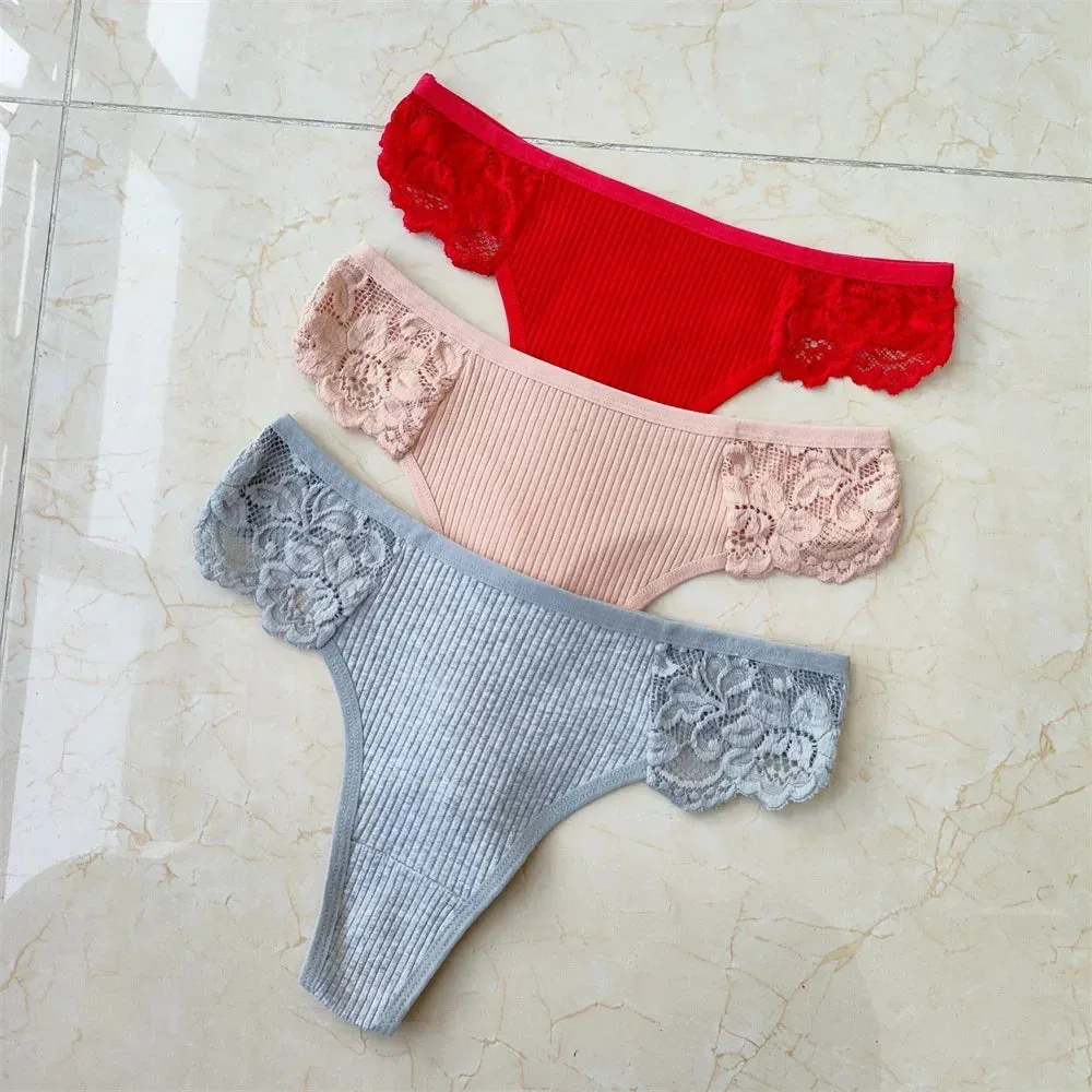 Cotton & Lace G-String Panties