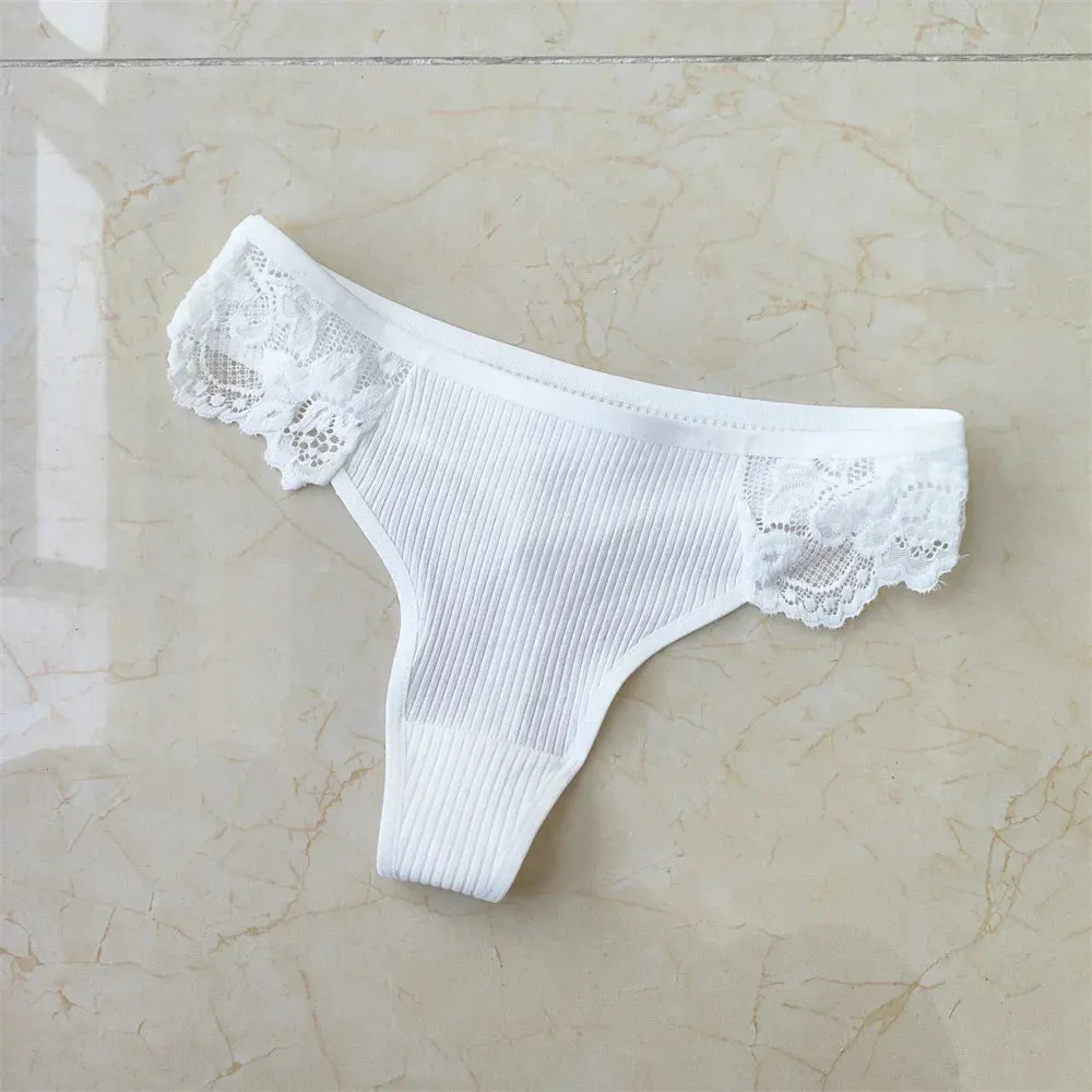 Cotton & Lace G-String Panties