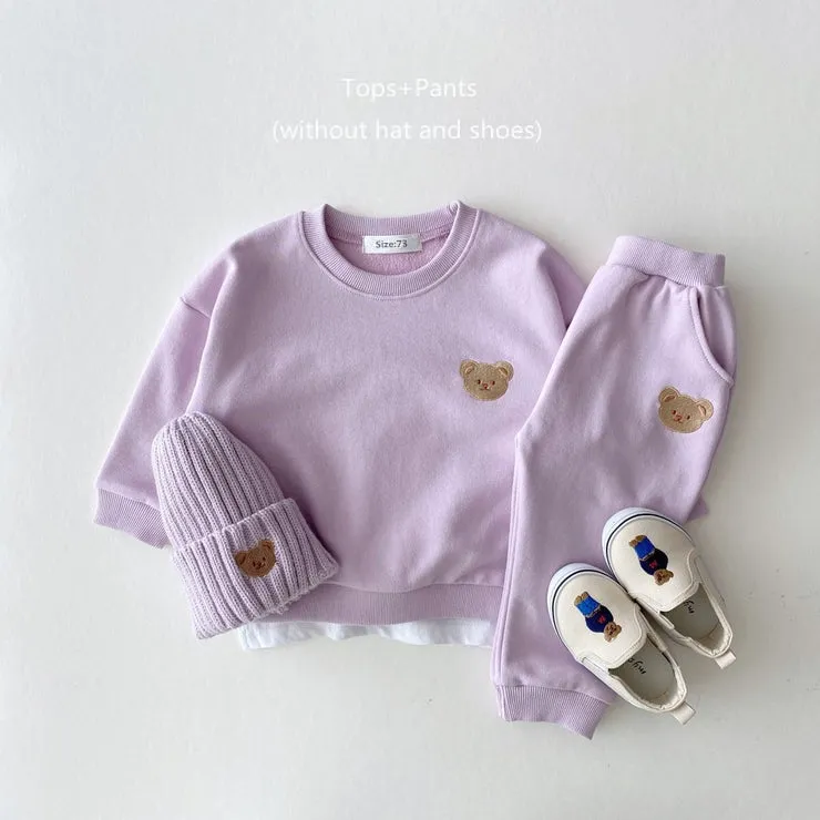 Cute Bear Toddler Fall Outfit Set