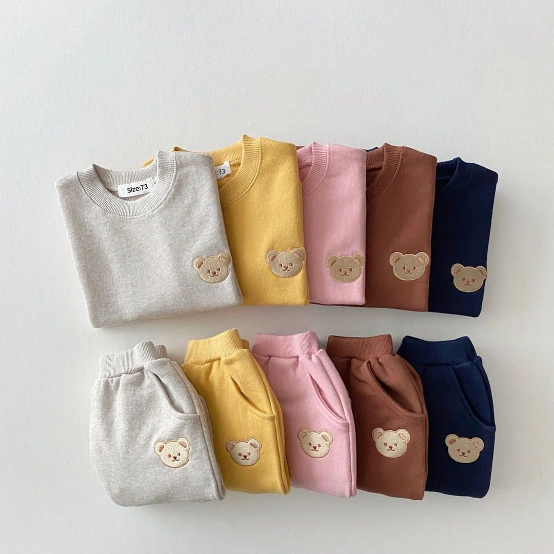 Cute Bear Toddler Fall Outfit Set