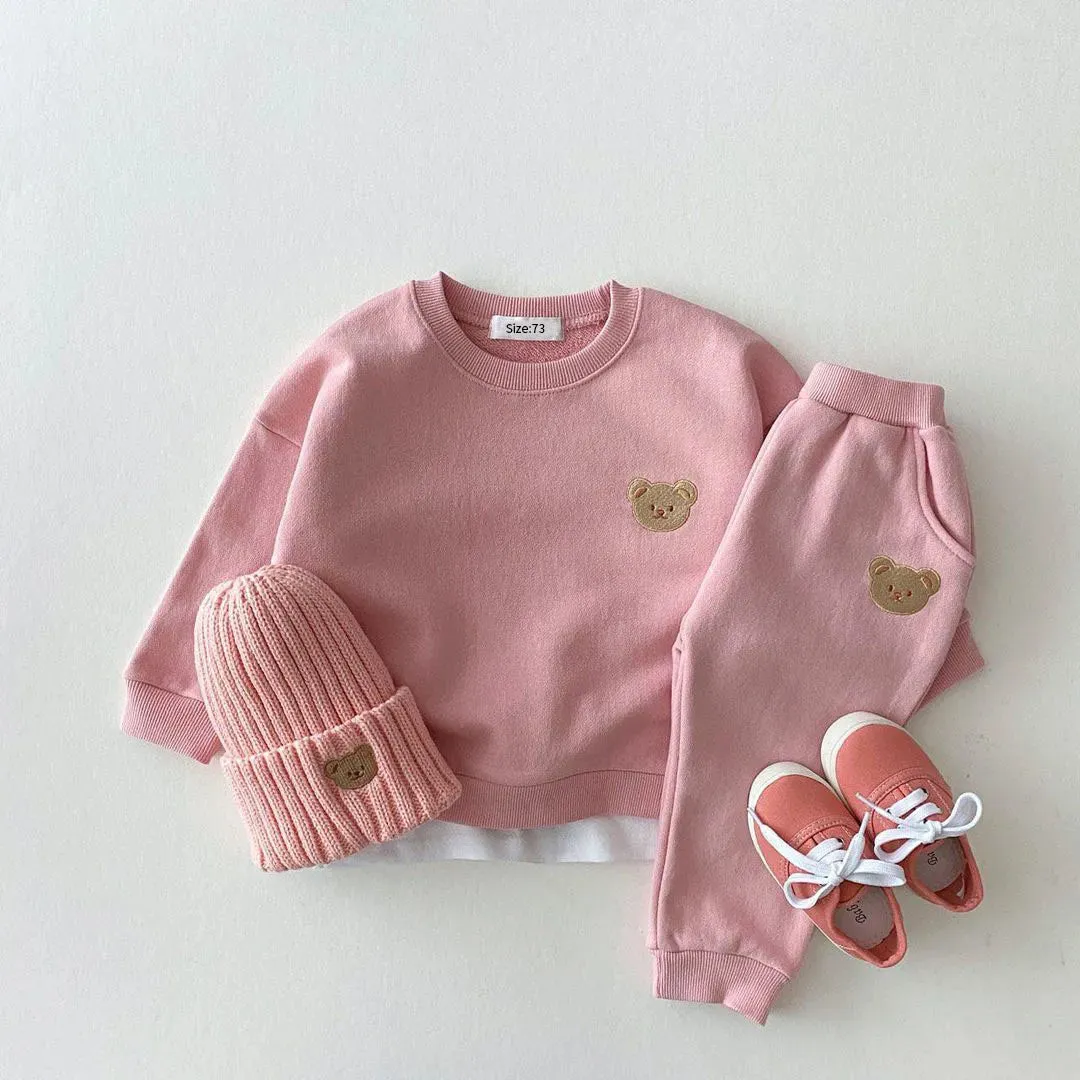 Cute Bear Toddler Fall Outfit Set
