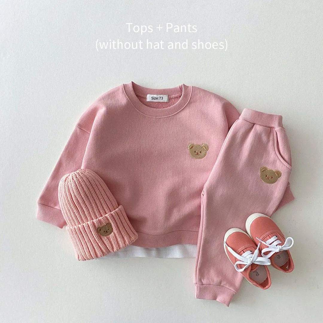 Cute Bear Toddler Fall Outfit Set