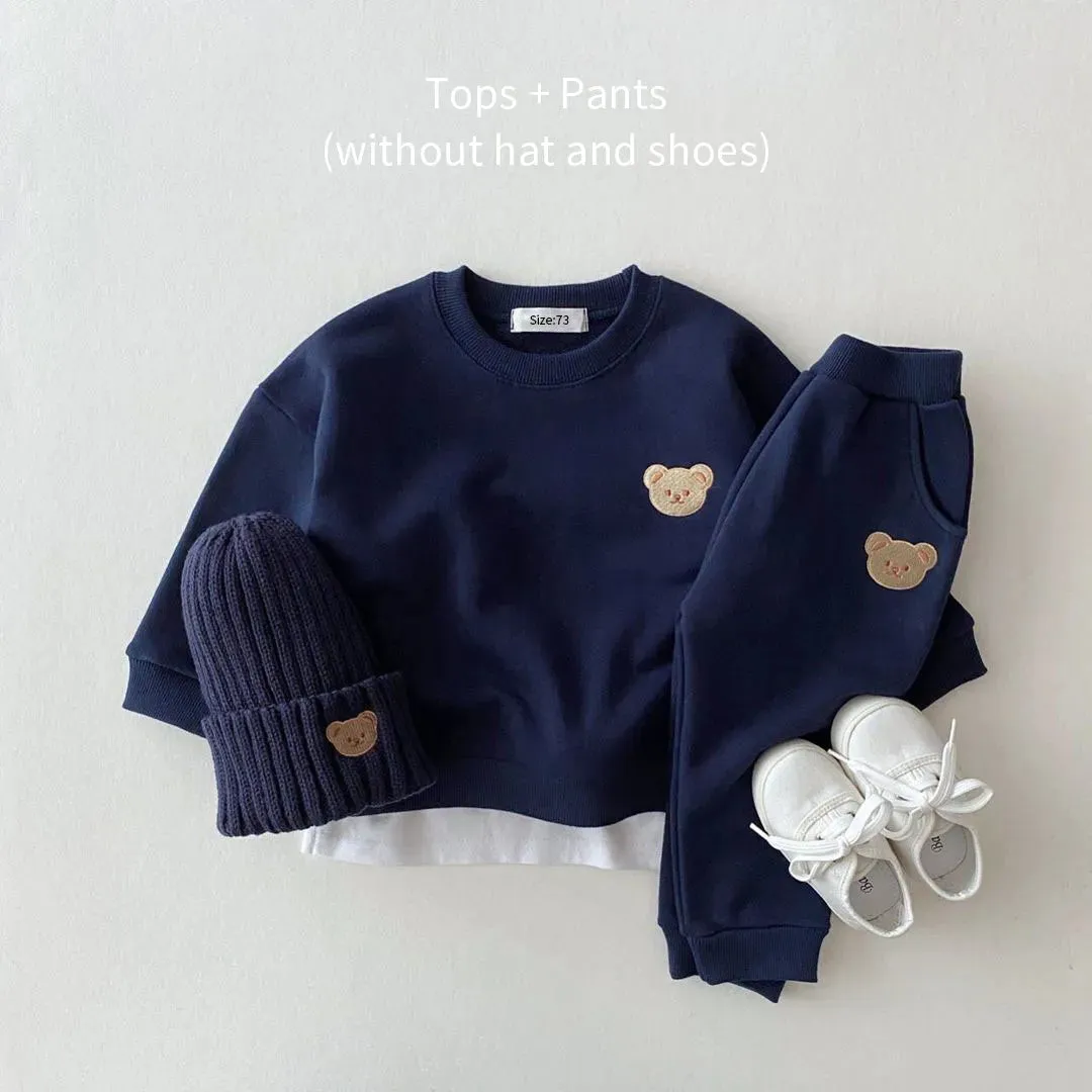 Cute Bear Toddler Fall Outfit Set