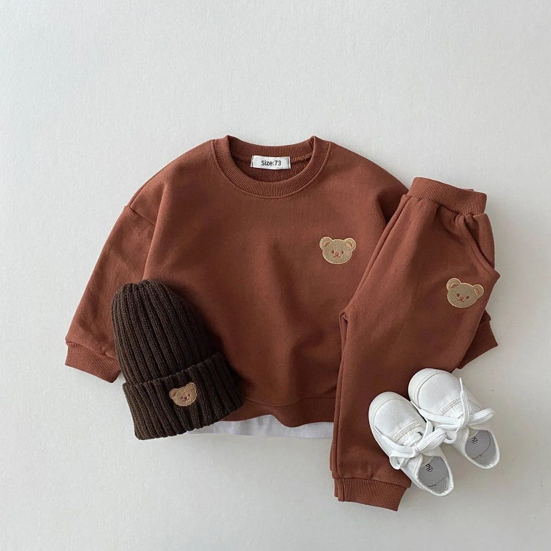 Cute Bear Toddler Fall Outfit Set