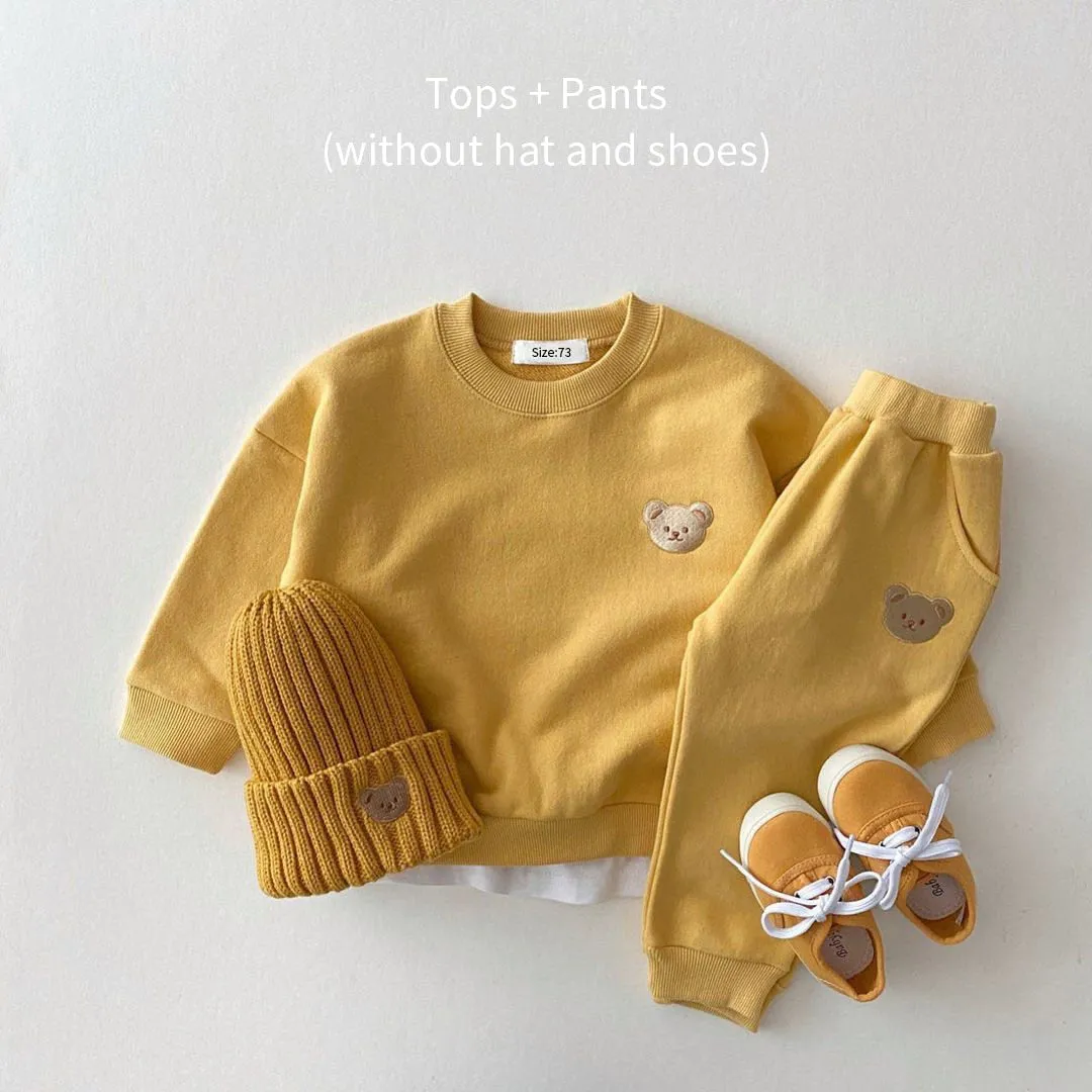 Cute Bear Toddler Fall Outfit Set