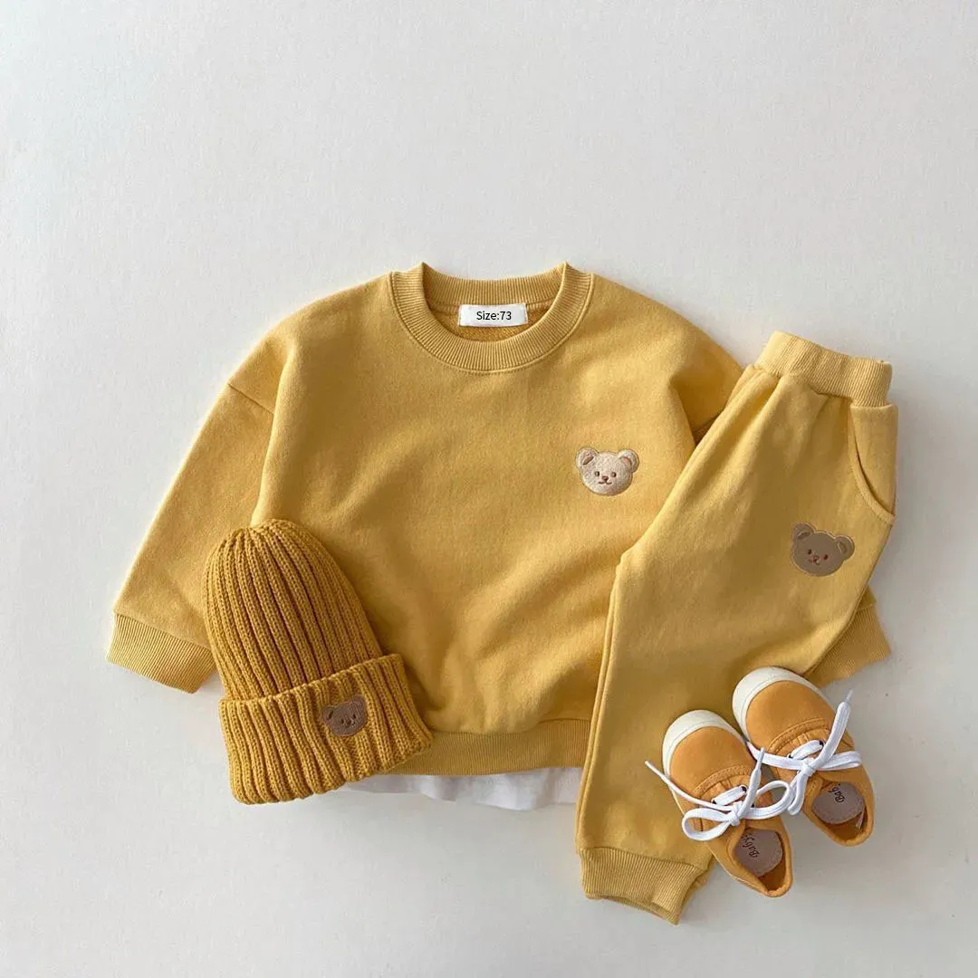 Cute Bear Toddler Fall Outfit Set