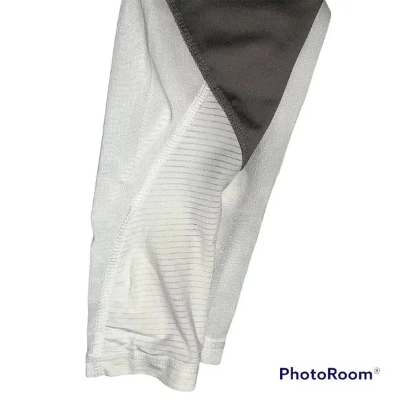 Danskin  High Waisted White and Grey Mesh Athletic Leggings