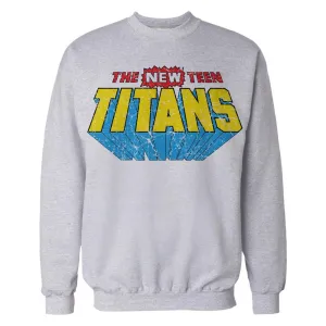 DC Comics New Teen Titans Distressed Logo Official Sweatshirt (Sports Grey)
