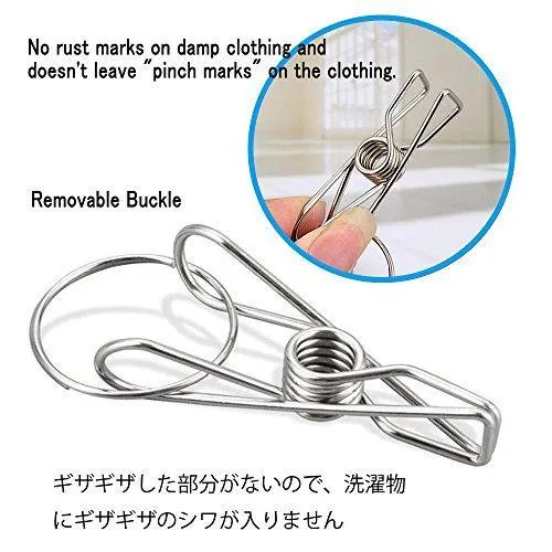 DuoFire Stainless Steel Clothes Drying Racks Laundry Drip Hanger Laundry Clothesline Hanging Rack Set of 26 Metal Clothespins Rectangle For Drying Clothes, Towels, Underwear, Lingerie, Socks