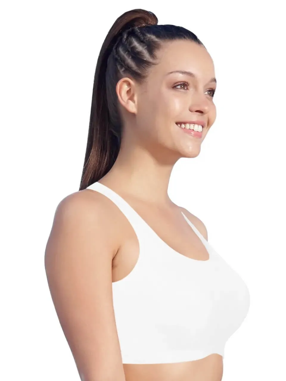 Enamor White Low Impact Sports Bra #SB06