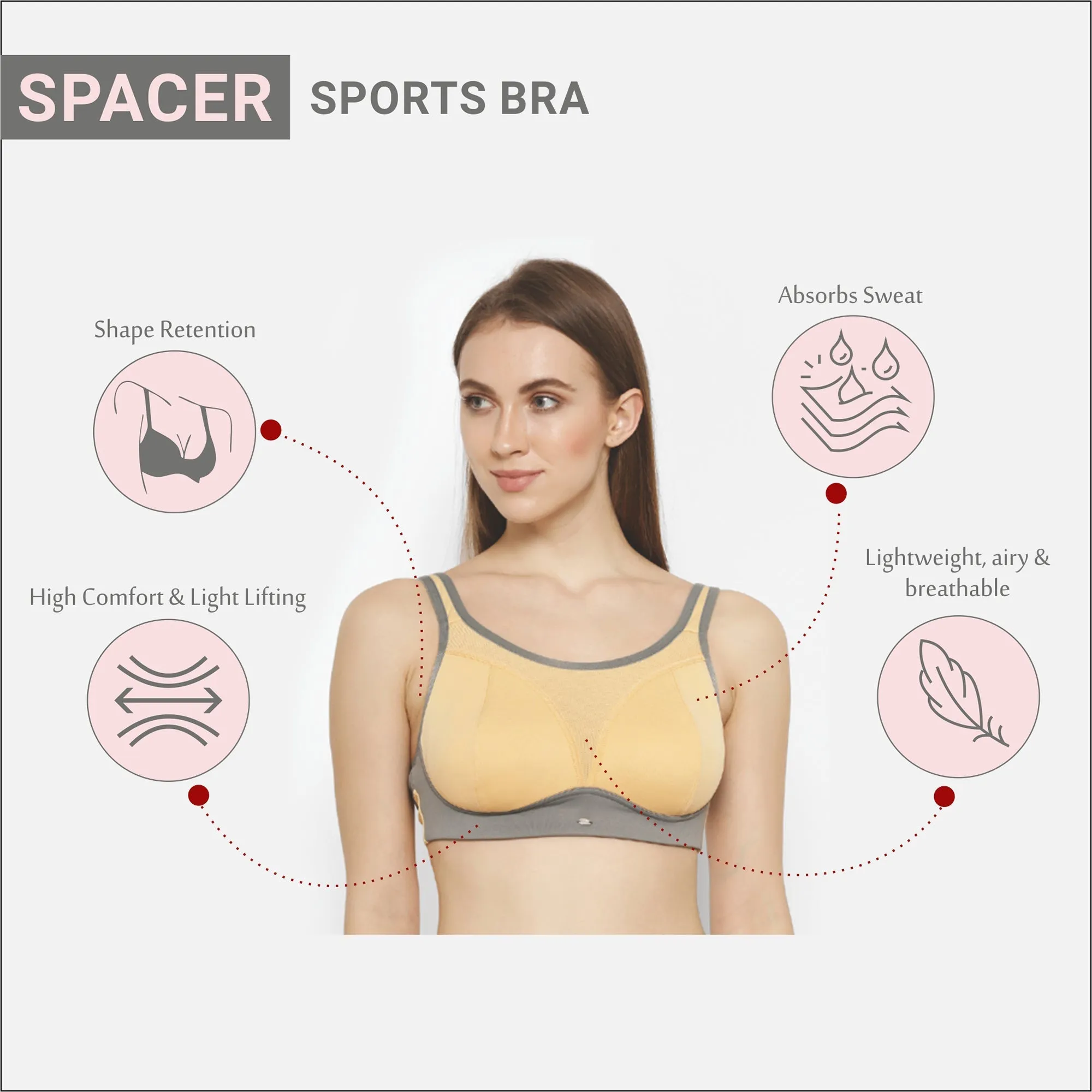 Extreme Coverage Medium Impact Spacer Cups Non Wired Bra