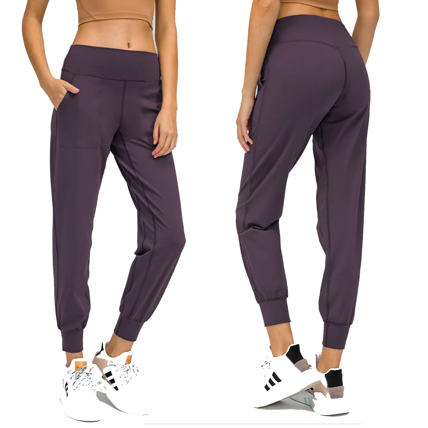Fashion Sweat pants With Pocket Fitness Yoga  High Waist Nylon Spandex Yoga  Track pants