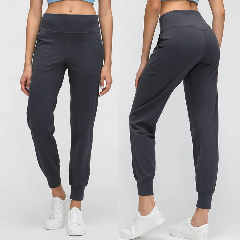 Fashion Sweat pants With Pocket Fitness Yoga  High Waist Nylon Spandex Yoga  Track pants