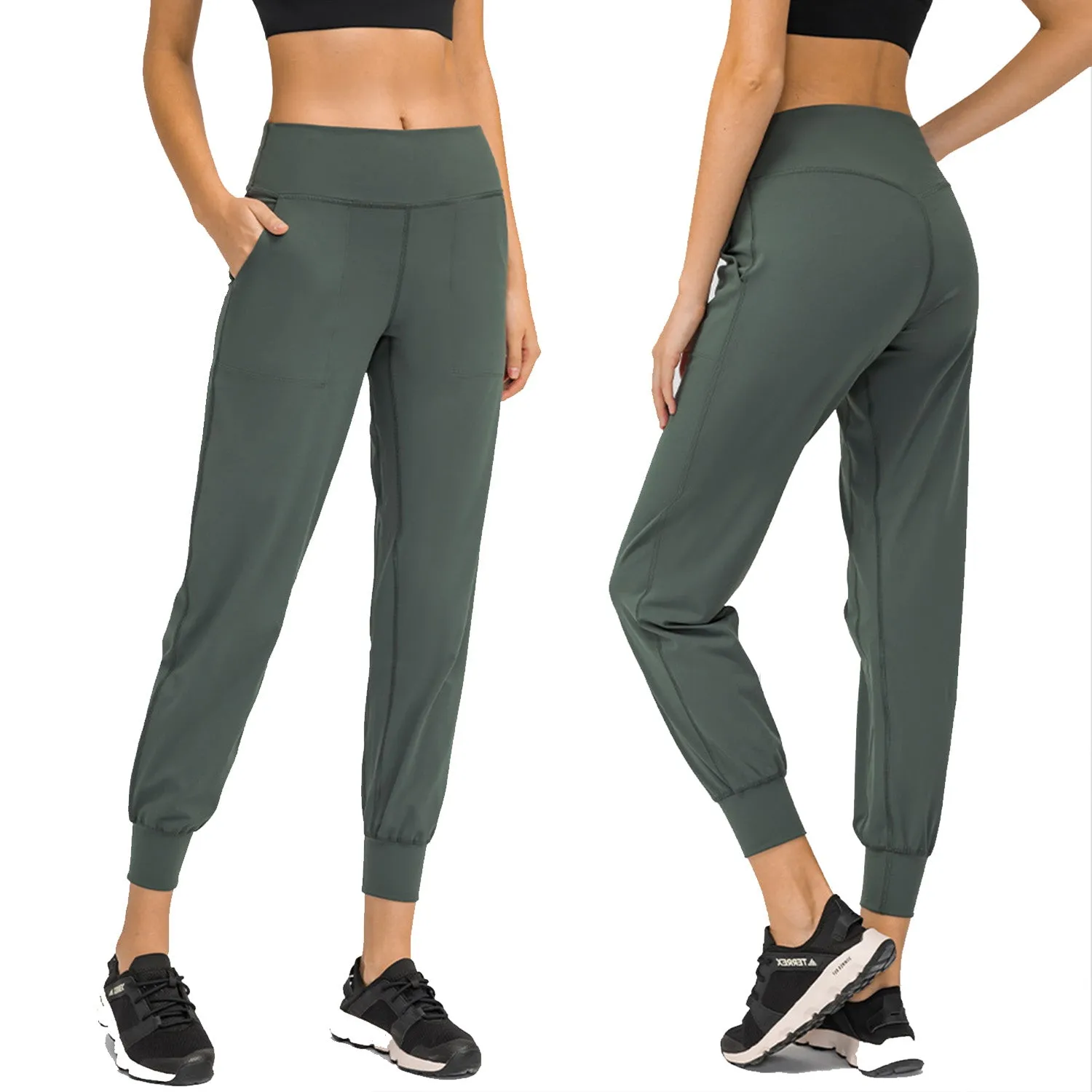 Fashion Sweat pants With Pocket Fitness Yoga  High Waist Nylon Spandex Yoga  Track pants