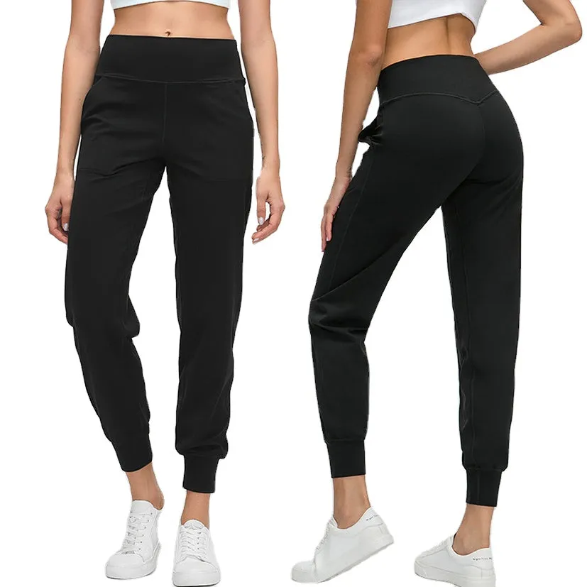 Fashion Sweat pants With Pocket Fitness Yoga  High Waist Nylon Spandex Yoga  Track pants
