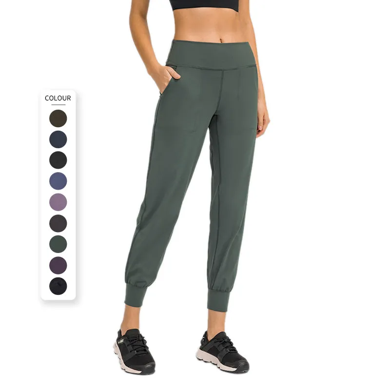 Fashion Sweat pants With Pocket Fitness Yoga  High Waist Nylon Spandex Yoga  Track pants